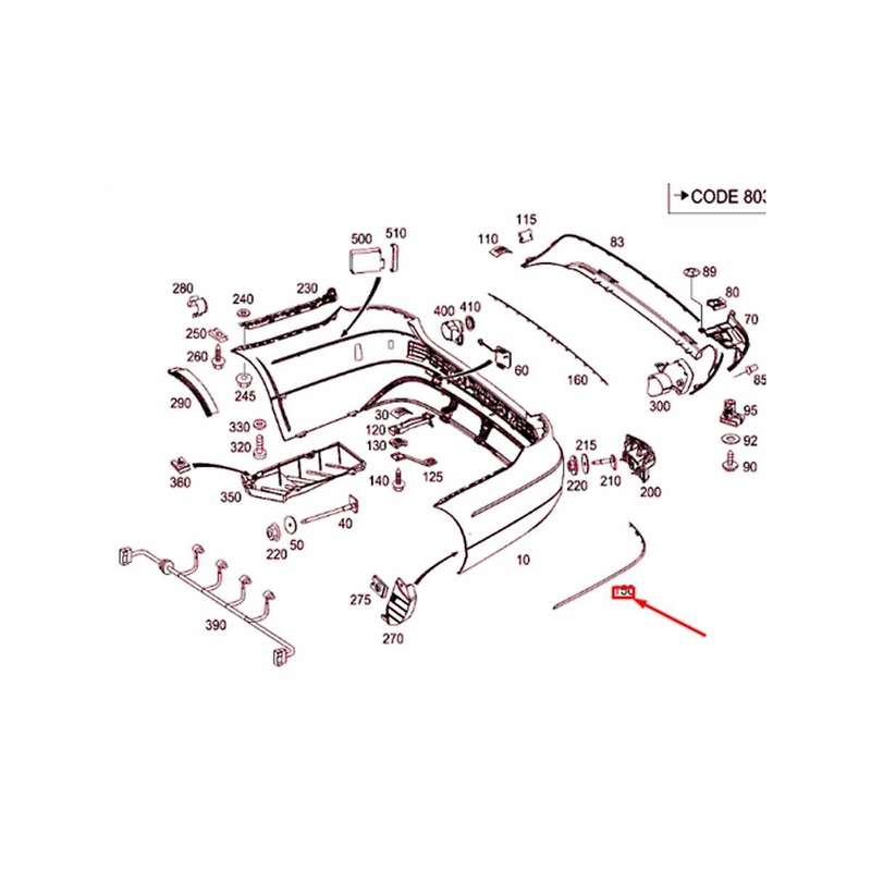 Car Rear Left Grille Assembly for E-Class (W212) 2009 -2013 Bumper Trim 2128854121