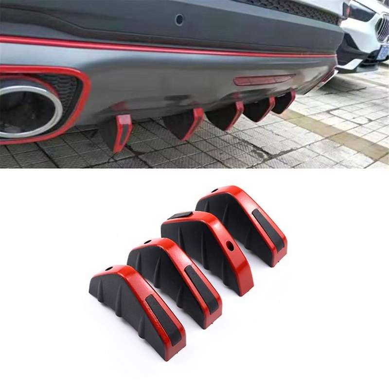 Car Rear Lower Bumper Wing Lip Diffuser, Anti-crash Accessories Spoiler Protector, Rear Bumper Spli
