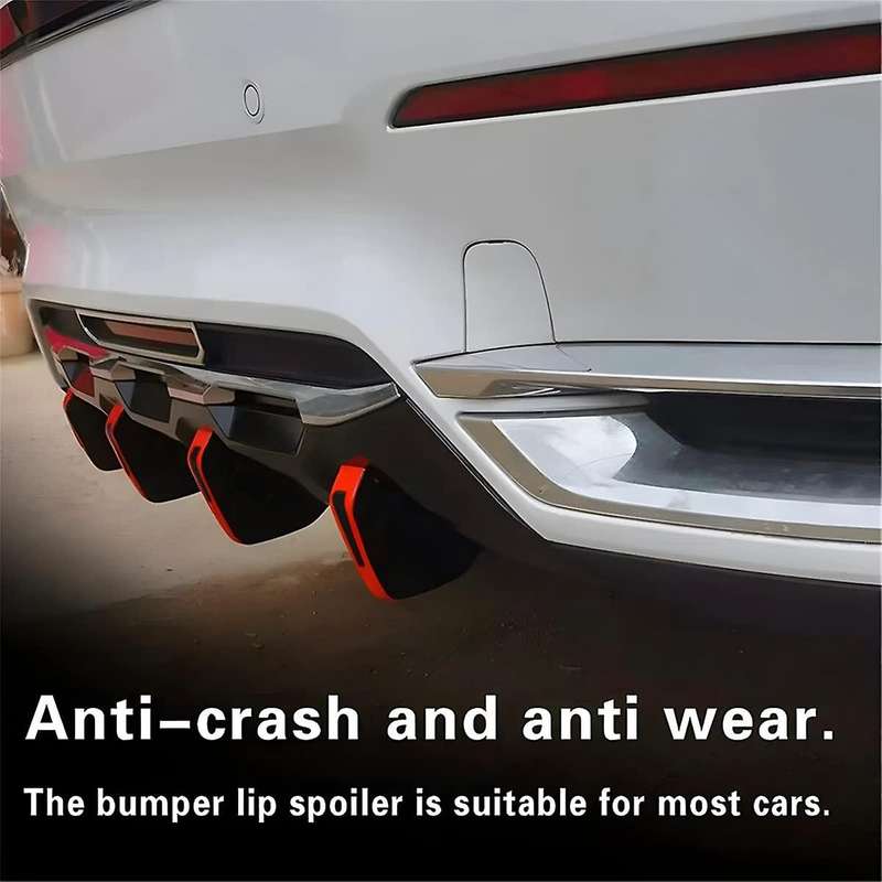Car Rear Lower Bumper Wing Lip Diffuser, Anti-crash Accessories Spoiler Protector, Rear Bumper Spli