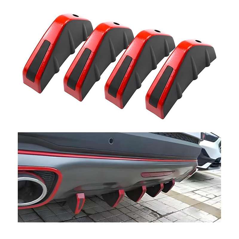 Car Rear Lower Bumper Wing Lip Diffuser, Anti-crash Accessories Spoiler Protector, Rear Bumper Spli