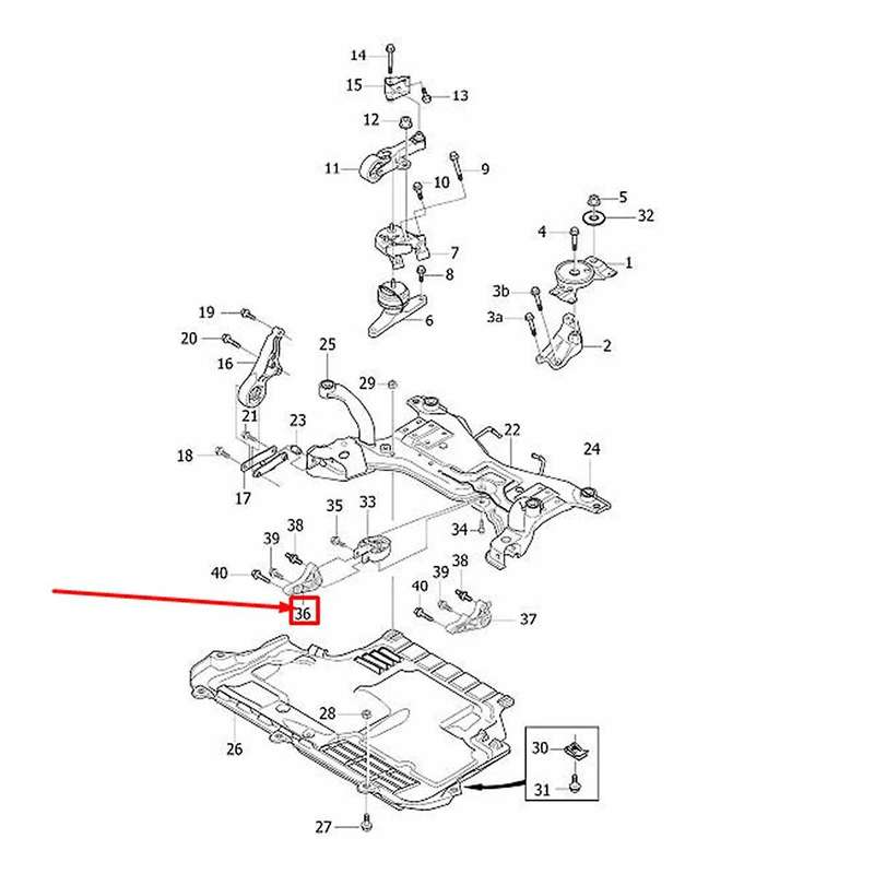 Car Rear Lower Engine Mounting Bracket 31277076 for S40 II Saloon V50 C70 II Convertible V40 C30 20