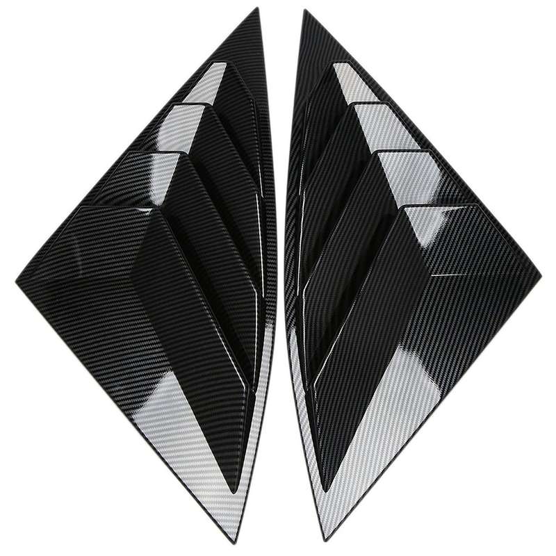 Car Rear Quarter Side Window Louvers Vent Cover Trim Panel Window Blinds Triangular for 2021-2022