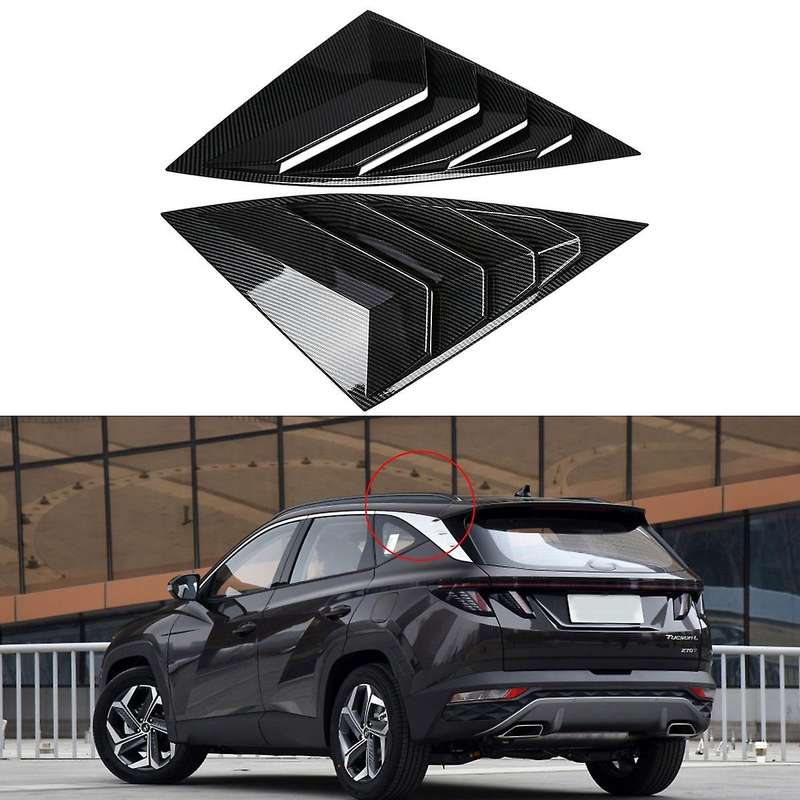 Car Rear Quarter Side Window Louvers Vent Cover Trim Panel Window Blinds Triangular for 2021-2022