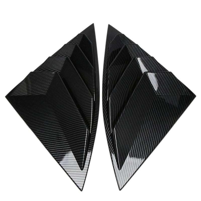 Car Rear Quarter Side Window Louvers Vent Cover Trim Panel Window Blinds Triangular for 2021-2022