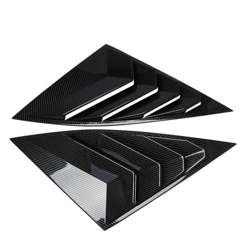 Car Rear Quarter Side Window Louvers Vent Cover Trim Panel Window Blinds Triangular for 2021-2022
