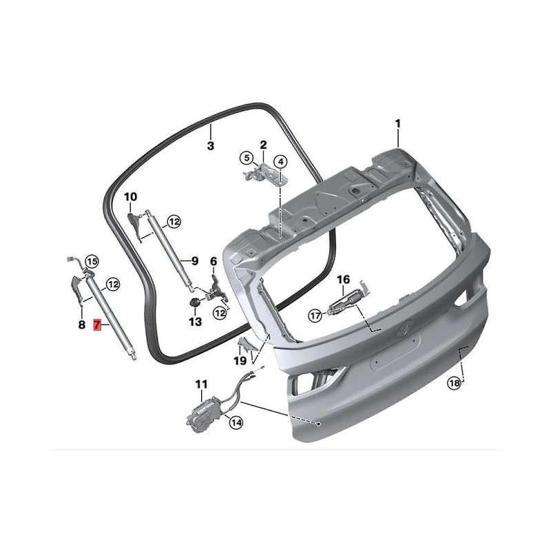 Car Rear Power Opener Hatch Lift Support 51247350837 for X1 F48 F49 2014-2018 Spindle Liftgate Shock