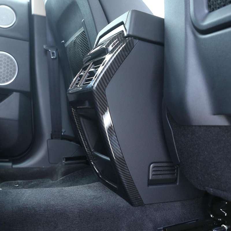 Car Rear Row AC Vent Outlet Frame Cover Trim Carbon Fiber Style ABS Plastic for Land Evoque 2012-201