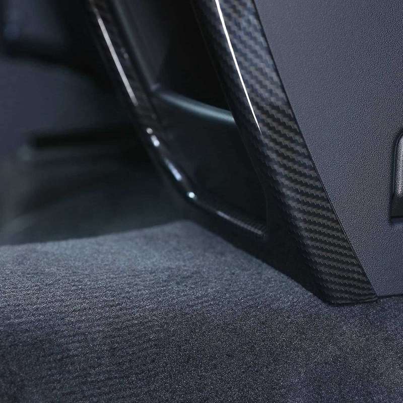 Car Rear Row AC Vent Outlet Frame Cover Trim Carbon Fiber Style ABS Plastic for Land Evoque 2012-201