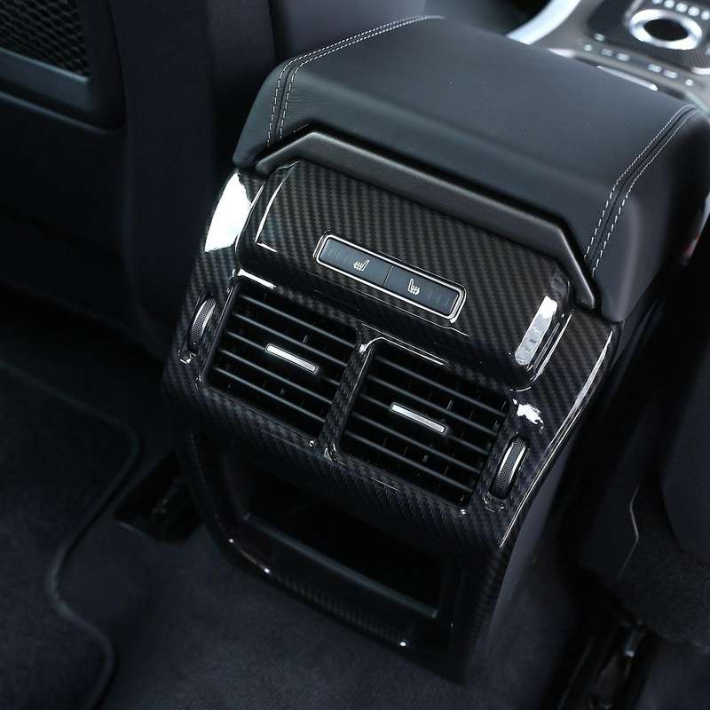 Car Rear Row AC Vent Outlet Frame Cover Trim Carbon Fiber Style ABS Plastic for Land Evoque 2012-201