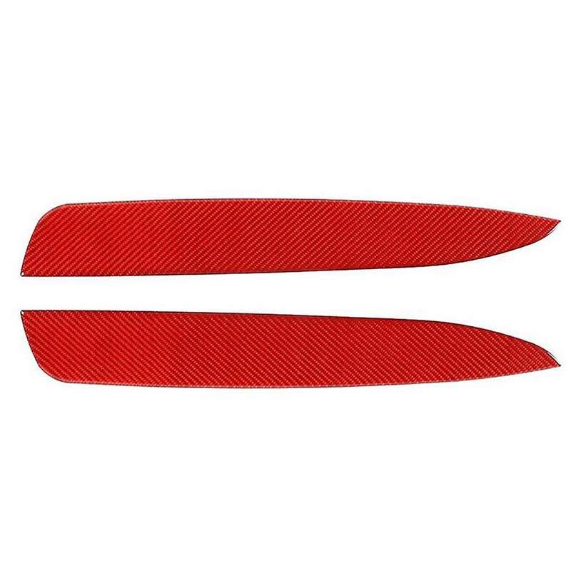 Car Rear Seat Armrest Panel Stickers Decoration Carbon Fiber for 2012 2013 2014 2015 (Red)