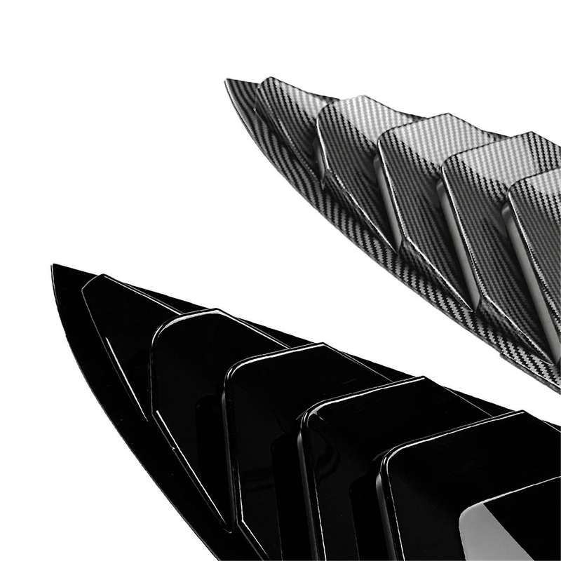 Car Rear Side Window Louvers Air Vent Scoop Shades Cover Blinds Trim for Model 3 2017-2023 Y 2020+,A