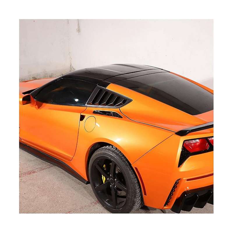 Car Rear Side Window Louvers for C7 2014-2019 Triangular Window Glass Blinds ( Black)