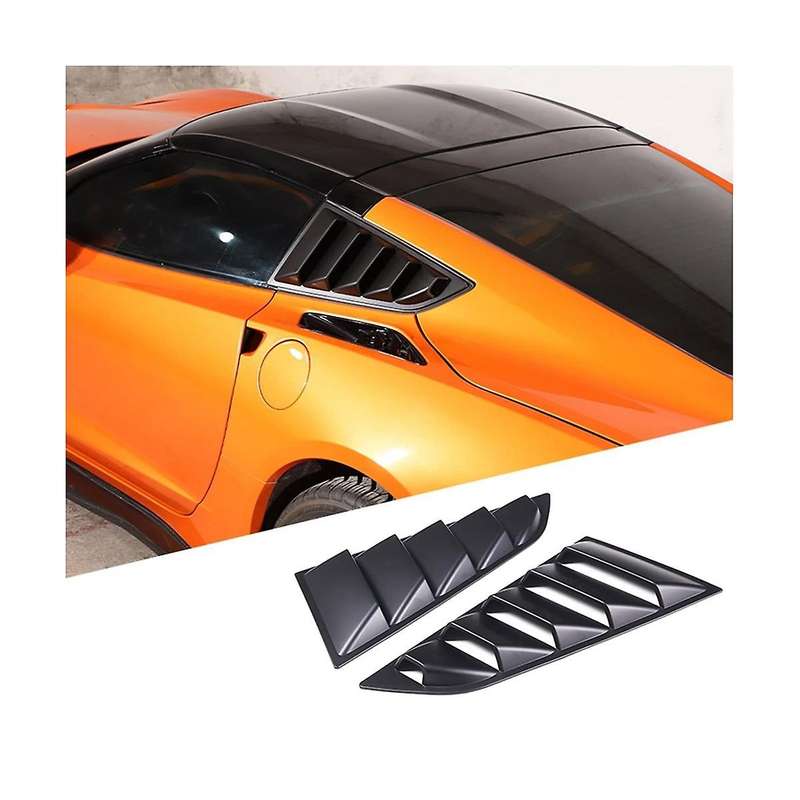 Car Rear Side Window Louvers for C7 2014-2019 Triangular Window Glass Blinds ( Black)