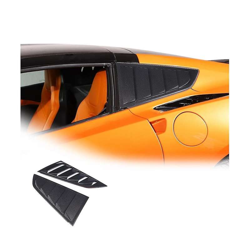 Car Rear Side Window Louvers for C7 2014-2019 Triangular Window Glass Blinds (abs Carbon Fiber)