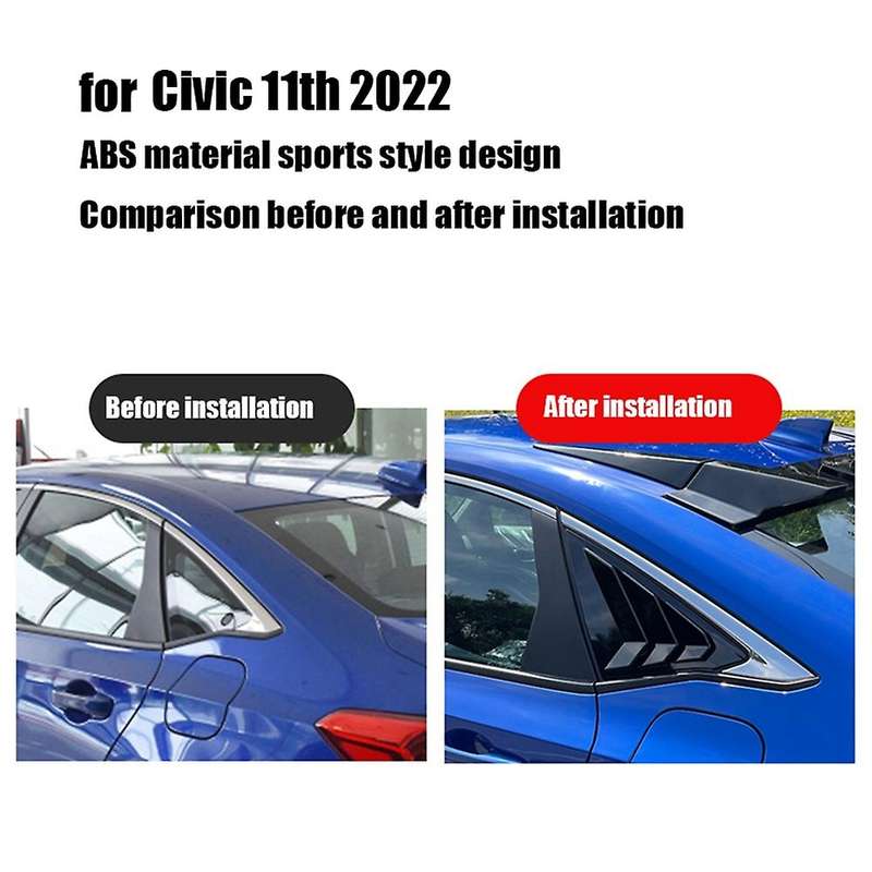 Car Rear Side Window Louvers Blinds Cover Trim for 2022 Accessories Carbon Fiber
