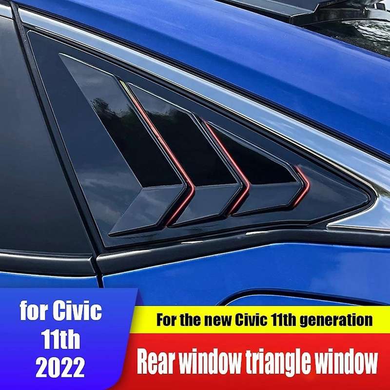 Car Rear Side Window Louvers Blinds Cover Trim for 2022 Accessories Carbon Fiber