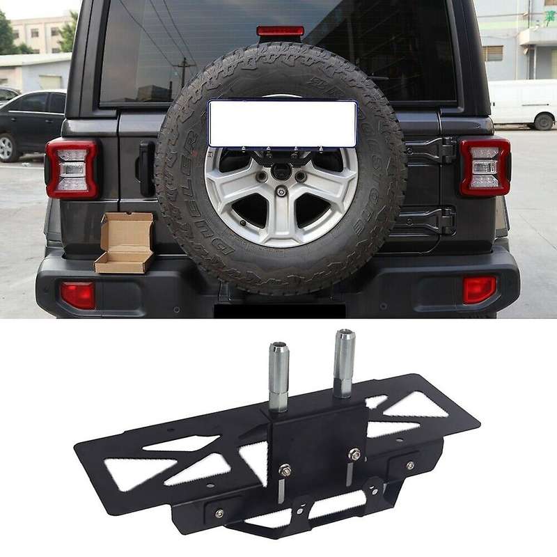 Car Rear Spare Tire License Plate Bracket Holder Fit for JL 2018-2020