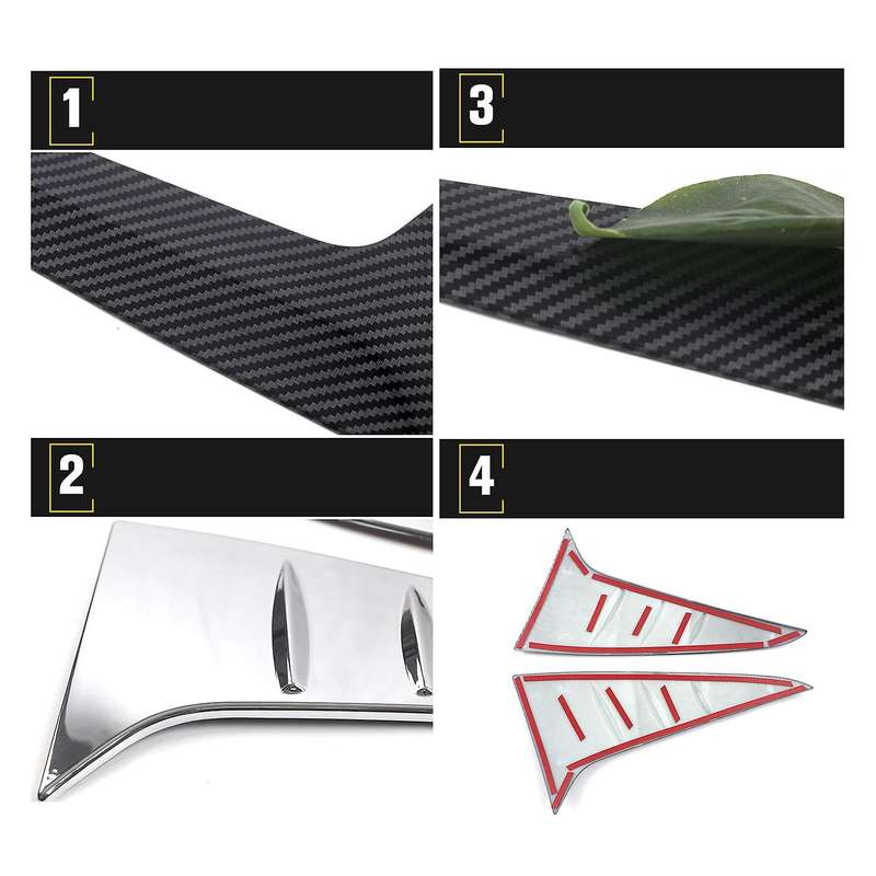 Car Rear Spoiler Side Window Trim Frame Sticker Cover Decoration for Sienna 2021 2022 Black