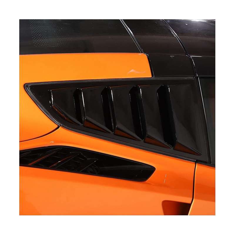 Car Rear Side Window Louvers for C7 2014-2019 Triangular Window Glass Blinds (bright Black)