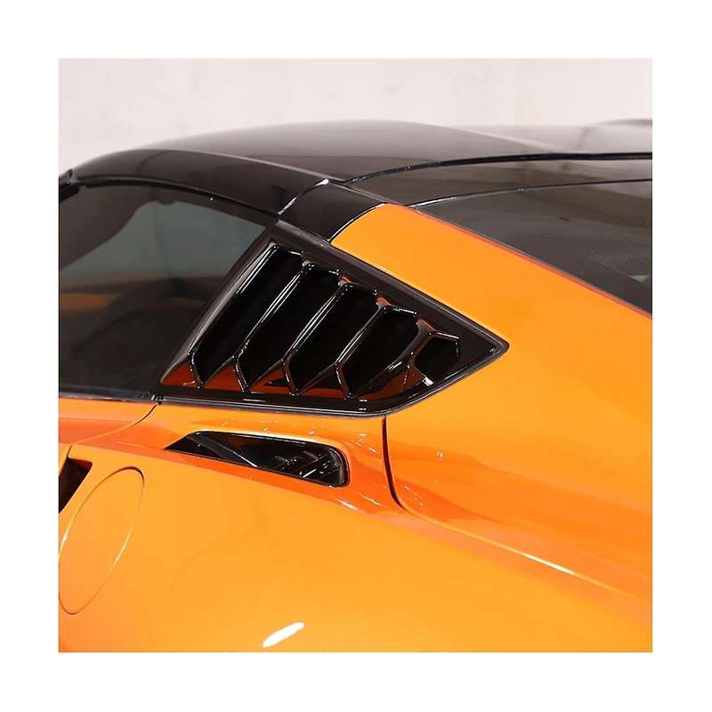 Car Rear Side Window Louvers for C7 2014-2019 Triangular Window Glass Blinds (bright Black)