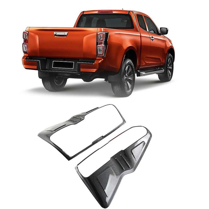 Car Rear Tail Light Lamp Decoration Cover Trim for D-Max 2019-2022 Frame Carbon Fiber