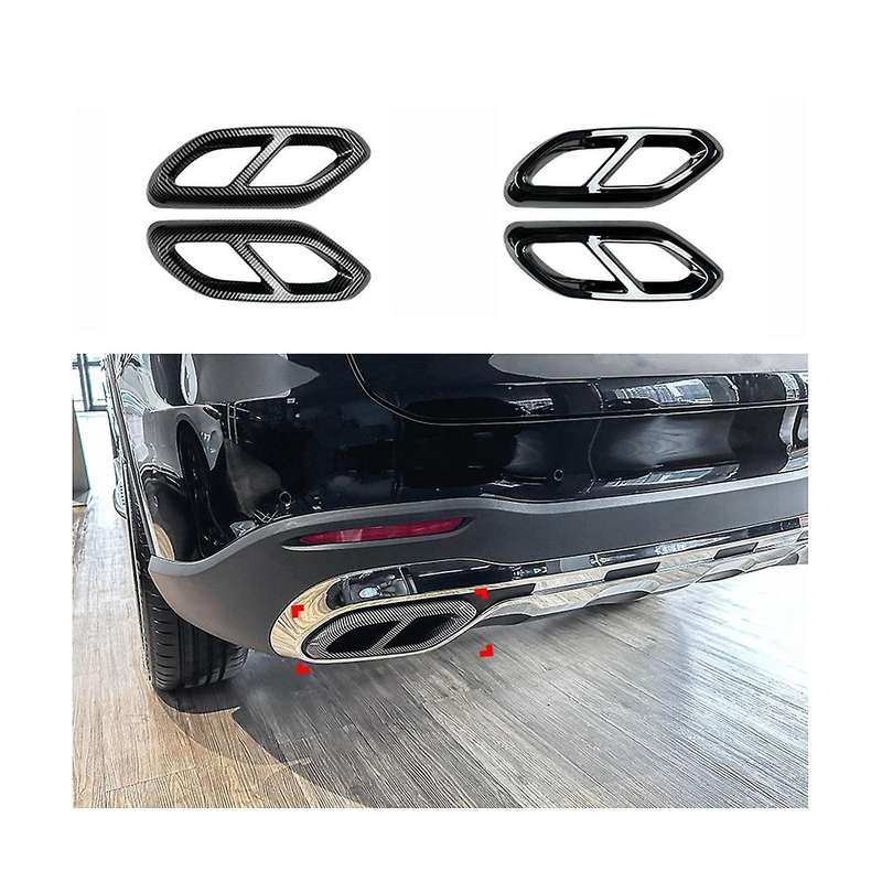 Car Rear Throat Exhaust Pipe Muffler Tips Cover Trim for Glc Class X254 2023+ Glc260 Glc300 (black)