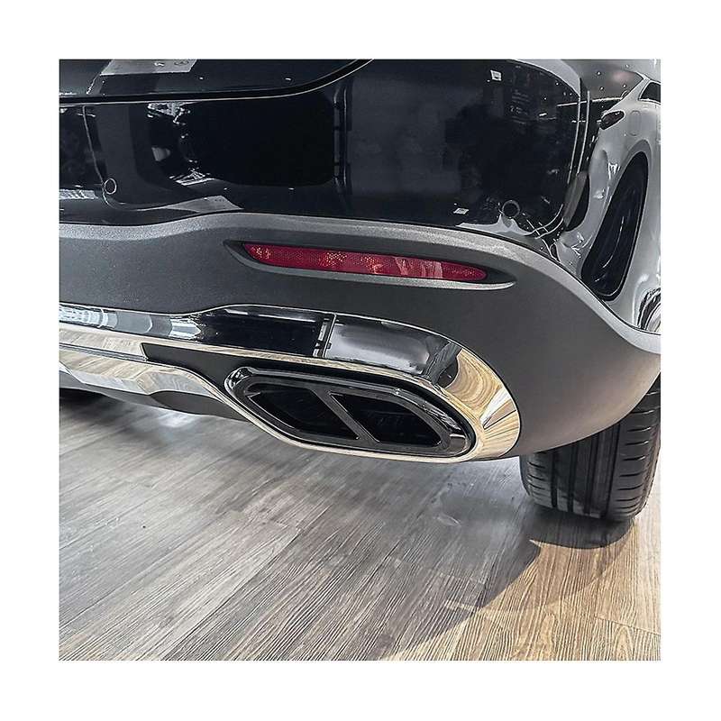 Car Rear Throat Exhaust Pipe Muffler Tips Cover Trim for Glc Class X254 2023+ Glc260 Glc300 (black)