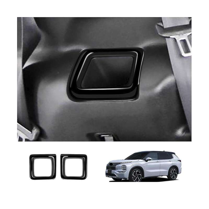 Car Rear Third Row Water Cup Holder Decoration Cover Trim for 2022 2023 Bright Black