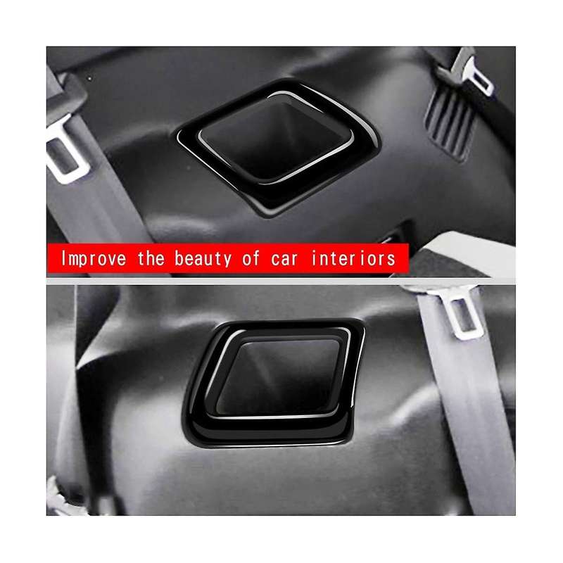 Car Rear Third Row Water Cup Holder Decoration Cover Trim for 2022 2023 Bright Black