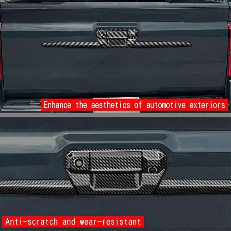 Car Rear Trim Strips Trunk Handle Trim Strips for 2024 Decoration Stickers Carbon Fiber