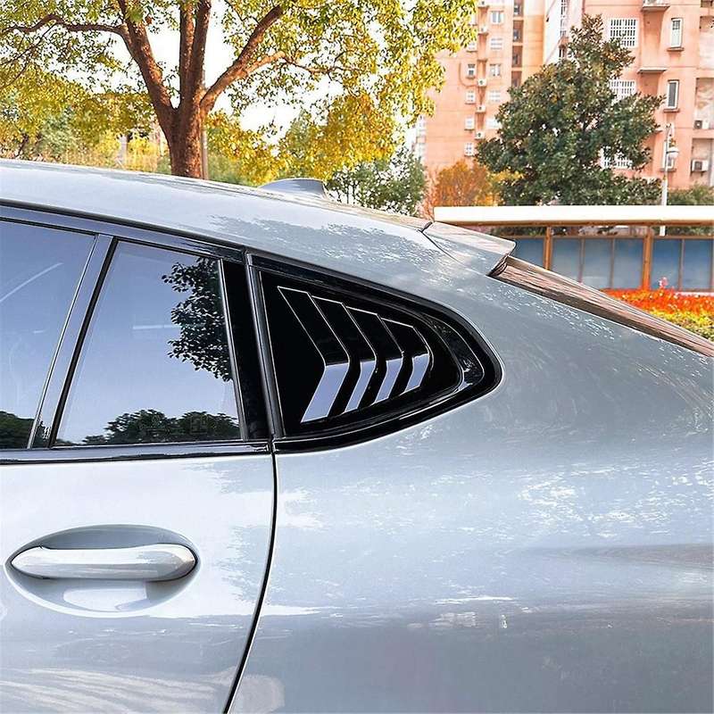 Car Rear Triangle Louver Cover Sticker for X4 G02 2018+ Car Triangular Trim Gloss Black