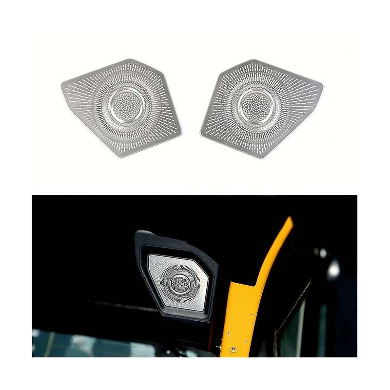 Car Rear Trunk Speaker Decoration Cover Trim Stickers for 2021-2023 Interior Accessories ,Stainless