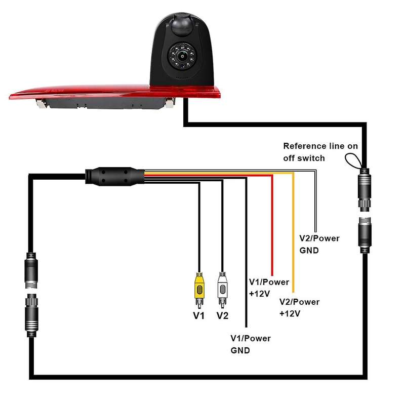 Car Rear View Brake Light Backup Camera for Transit Custom 2016 5Th After with 7 Inch Rearview Mirro
