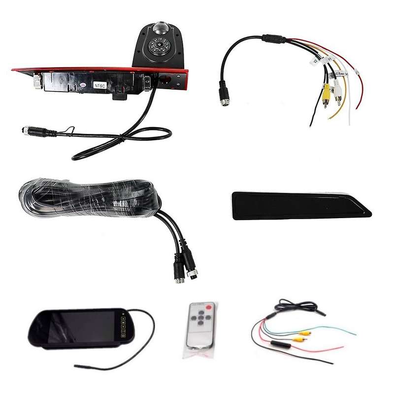 Car Rear View Brake Light Backup Camera for Transit Custom 2016 5Th After with 7 Inch Rearview Mirro