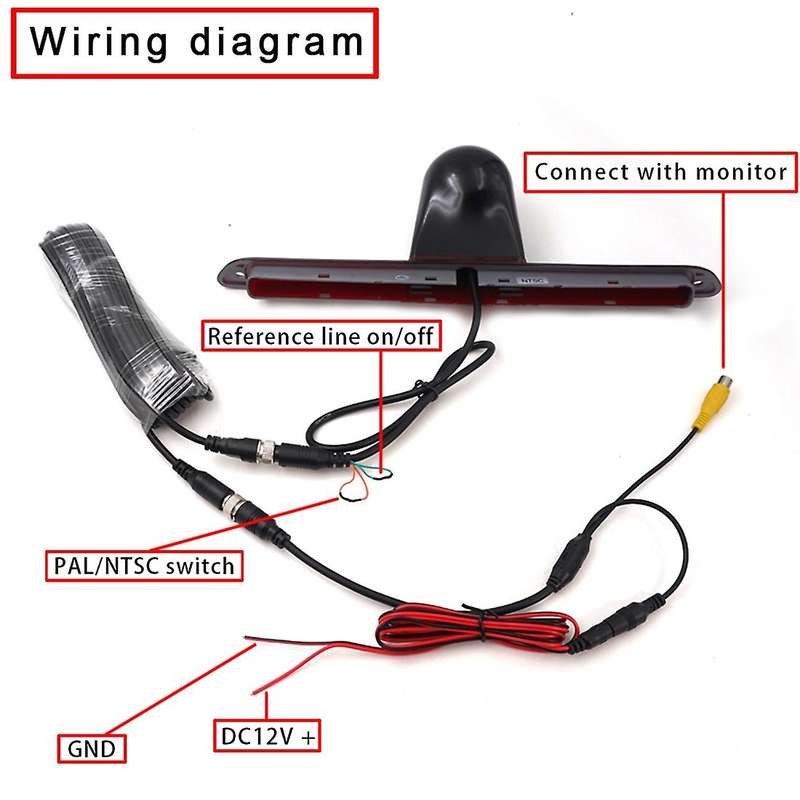 Car Rear View Brake Light Backup Camera for Sprinter 2007-2019 with 7 Inch Rearview Mirror Monitor