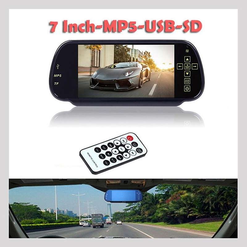 Car Rear View Camera 7-Inch LCD Monitor Display Vehicle Camera Backup Reverse Parking System Night V