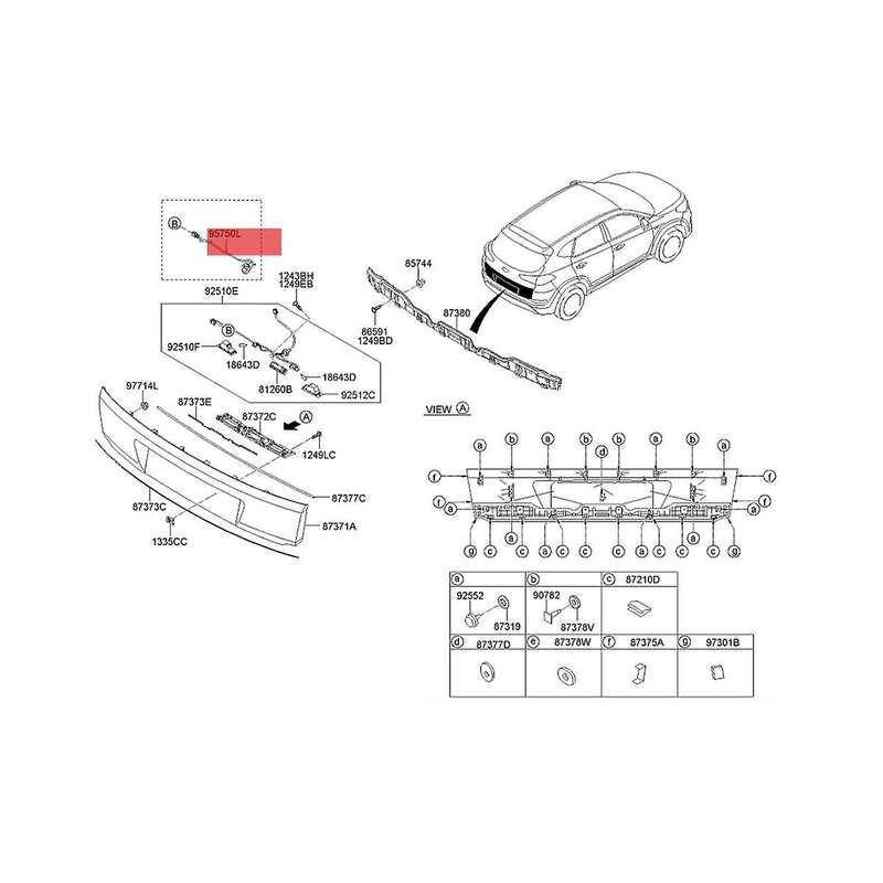 Car Rear View Camera Reverse Assist 95760-D3500 for 2016-2018 Parking Monitor Reversing Camera 95760