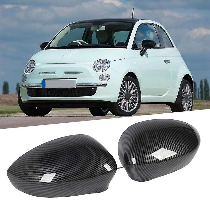 Car Rear View Cover Side Mirror Cap Carbon Fiber for 500 2007-2023 Mirror Guard Cover Trim 735452185