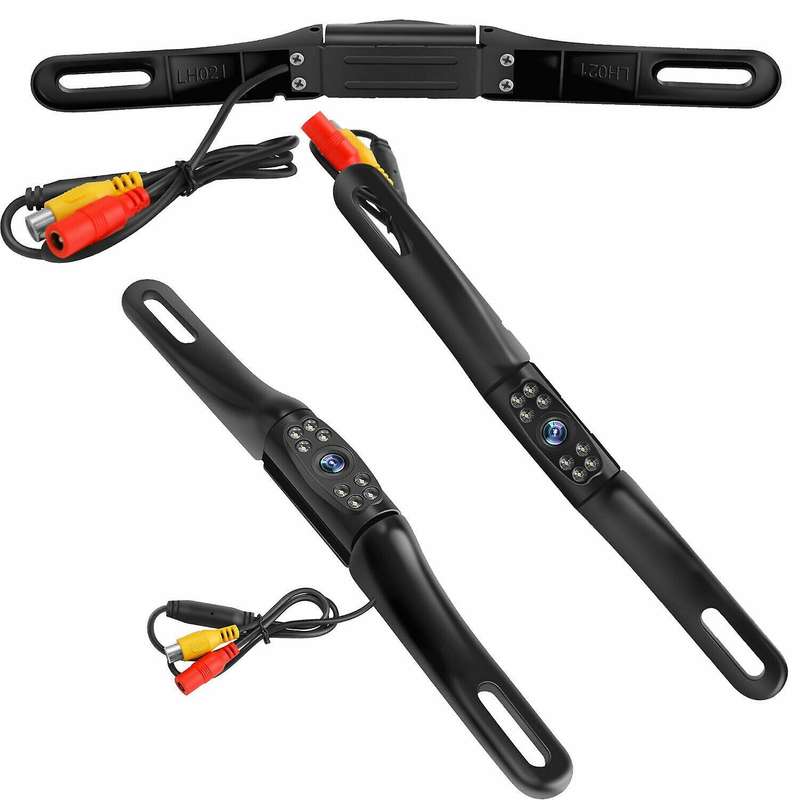 Car Rear View Camera Waterproof Wide 170 degree Night Vision Backup Camera 8-LED Long License Plate