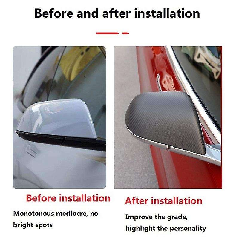 Car Rear View Mirror Cover for 2017-2020 Dry Carbon Fiber Side Mirror Cover Trim Accessories,Matte B