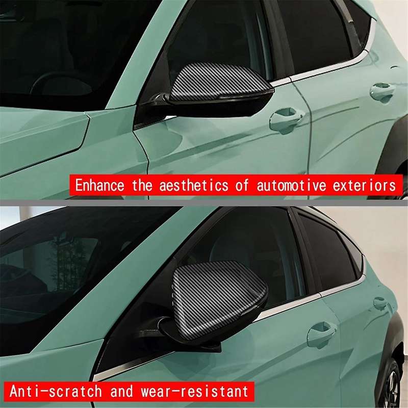 Car Rear View Mirror Cover Caps Trim Frame for 2024+ Car Trim Accessories Carbon Fiber Pattern