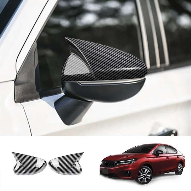 Car Rear View Mirror Cover Side Wing Mirrors Cover Housing Cap for City 2020 Carbon Fiber Pattern R