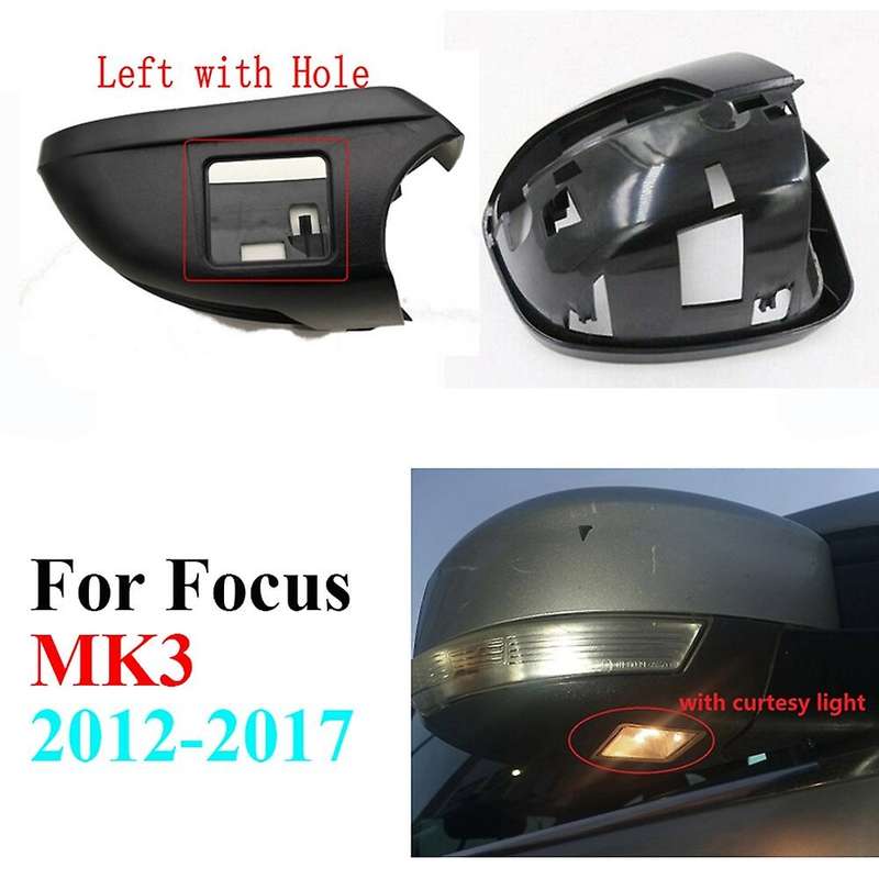 Car Rear View Mirror Housing Frame Trim with Puddle Lamp Hole for Focus MK3 MK2 2012-2018 Mondeo MK4
