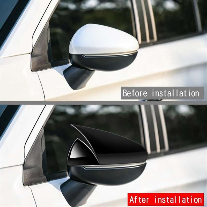 Car Rear View Mirror Cover Side Wing Mirrors Cover Housing Cap for City 2020 Gloss Black Rhd