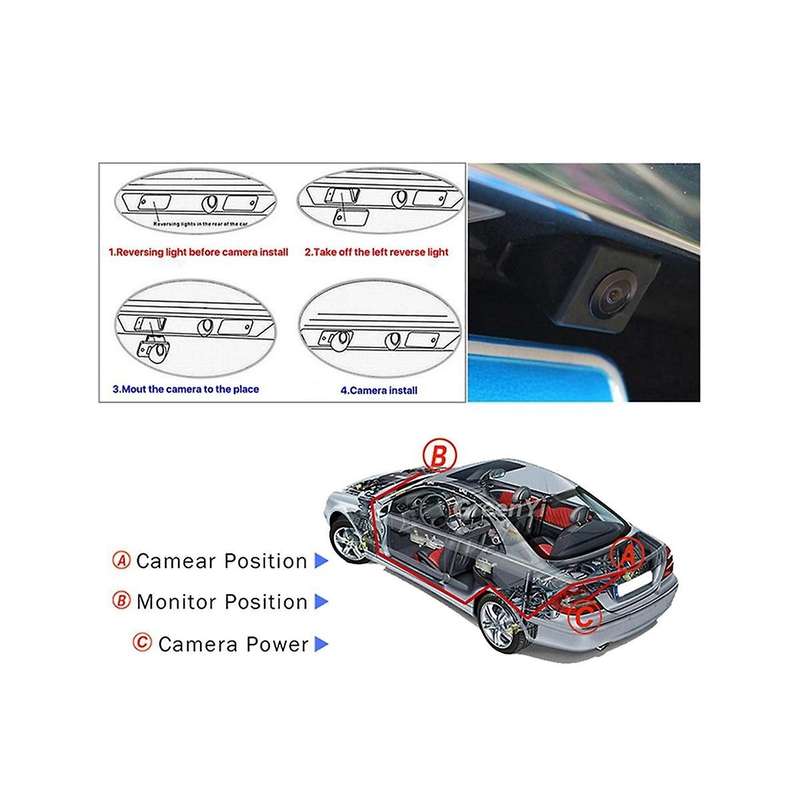 Car Rear View Reverse Camera Dynamic Parking Camera with Trajectory Parking Line for Land Cruiser P