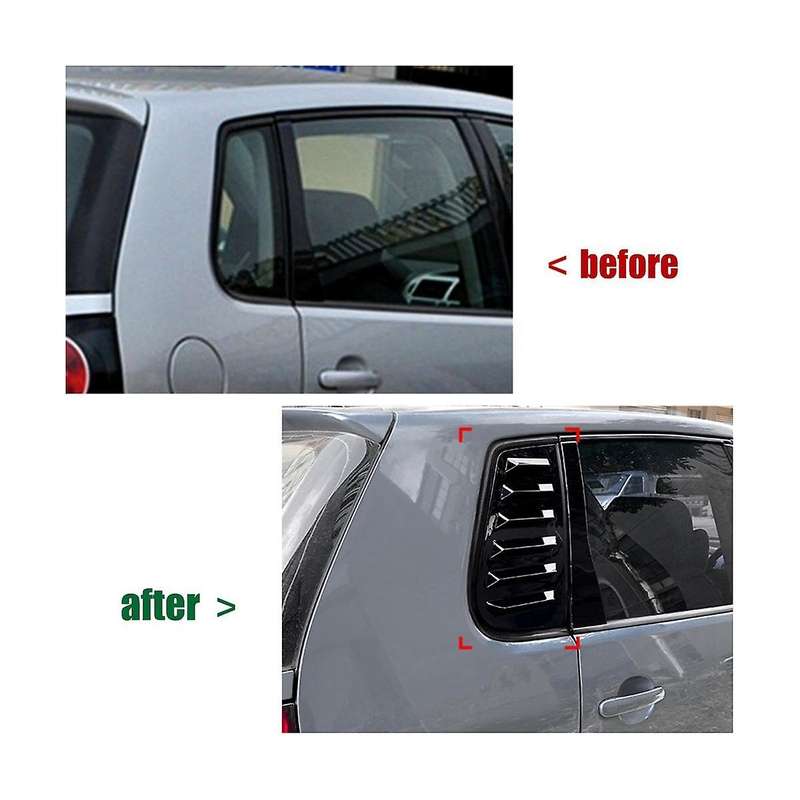 Car Rear Window Louver Shutter Side Vent Cover Trim 9n 2001-2009 Carbon Fiber