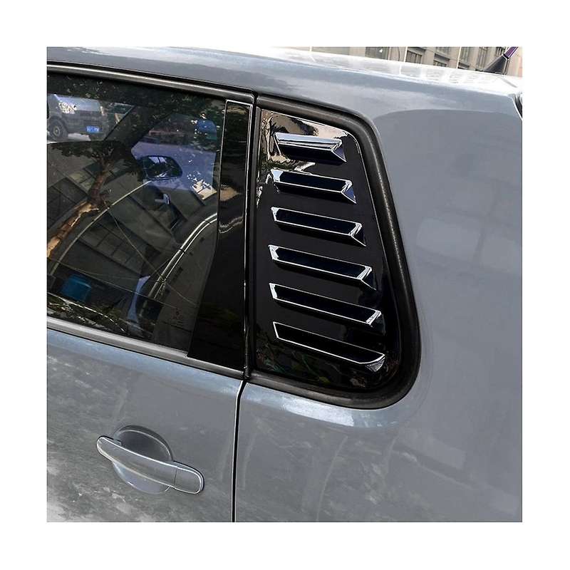 Car Rear Window Louver Shutter Side Vent Cover Trim for 9n 2001-2009 Bright Black
