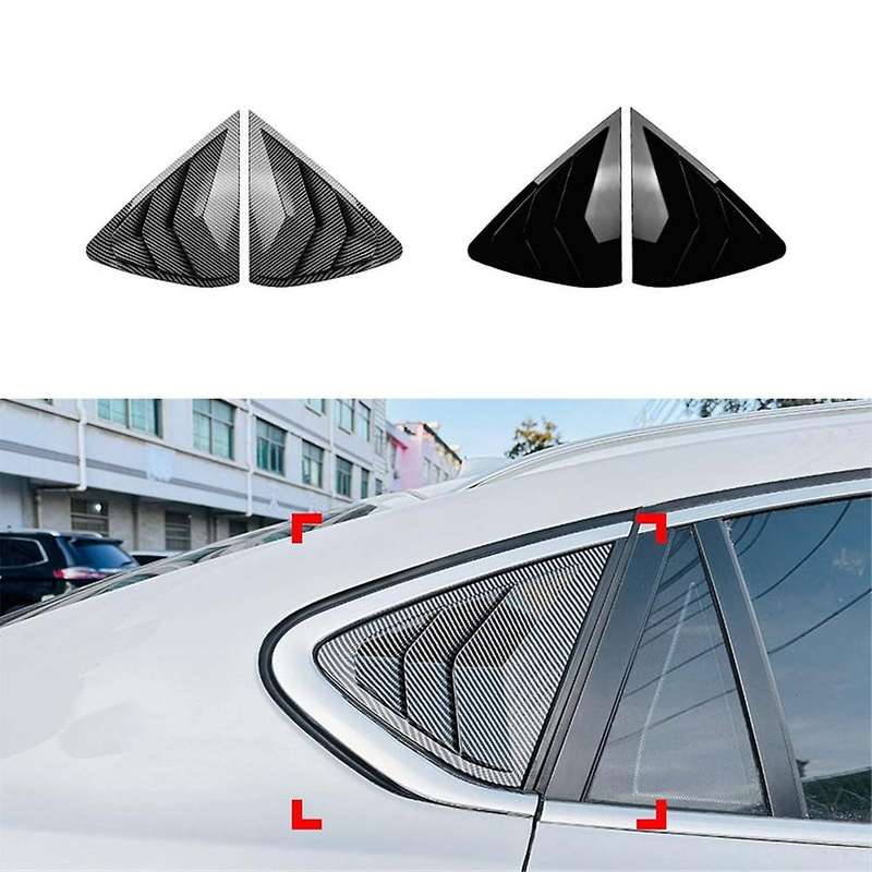 Car Rear Window Shutter Cover Trim Window Louver Side Vent Trim for X6 F16 2015-2019 Carbon Fiber