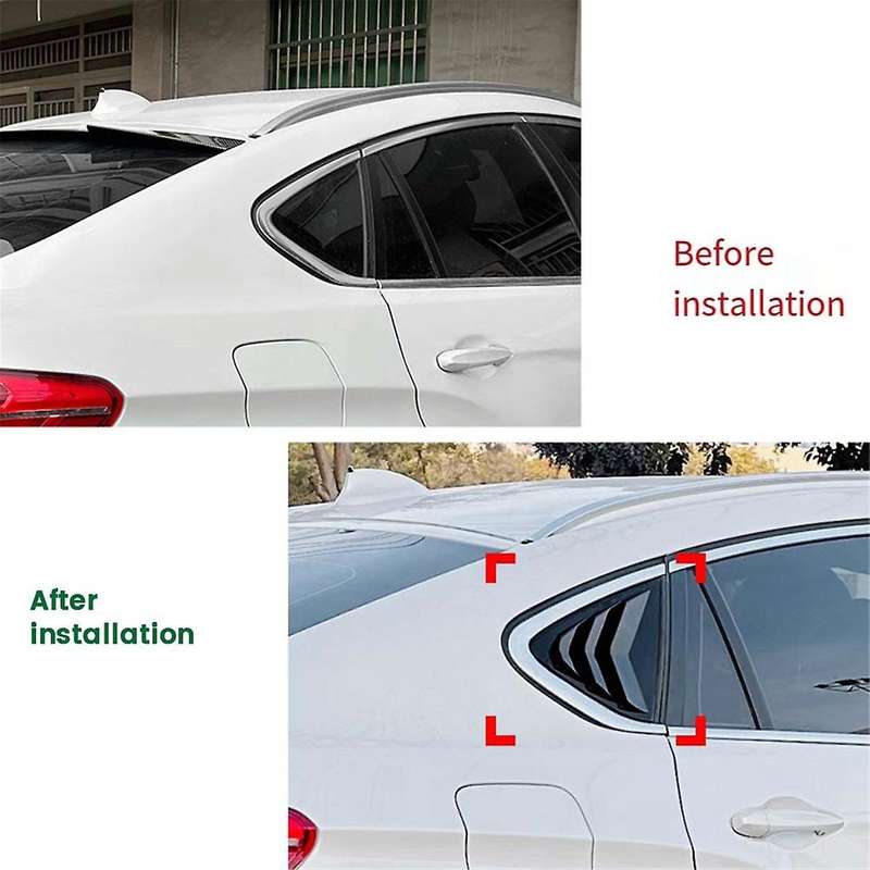Car Rear Window Shutter Cover Trim Window Louver Side Vent Trim for X6 F16 2015-2019 Carbon Fiber