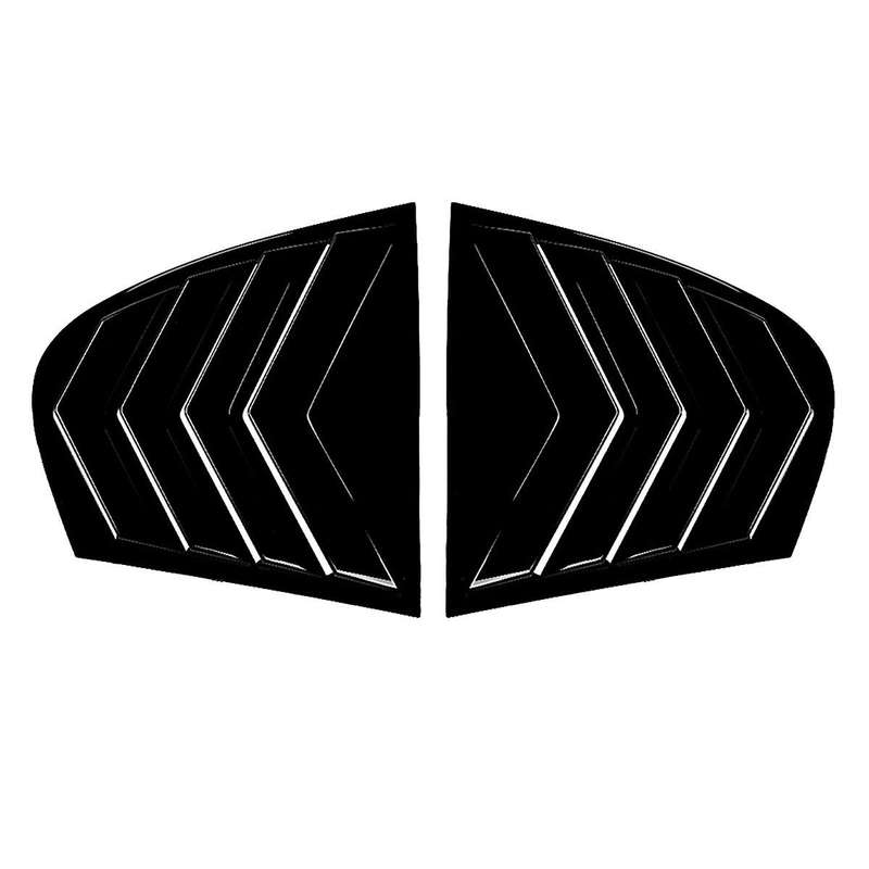 Car Rear Window Shutter Cover Trim Window Louver Side Vent Trim for 5 Series E60 2004-2010 Gloss Bl